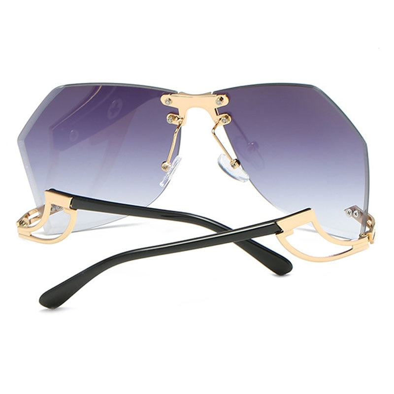 2023 New Irregular Rimless Sunglasses Women Brand Designer Alloy Frame Oversize Gradient Sun Glasses Fashion Female Clear Shades