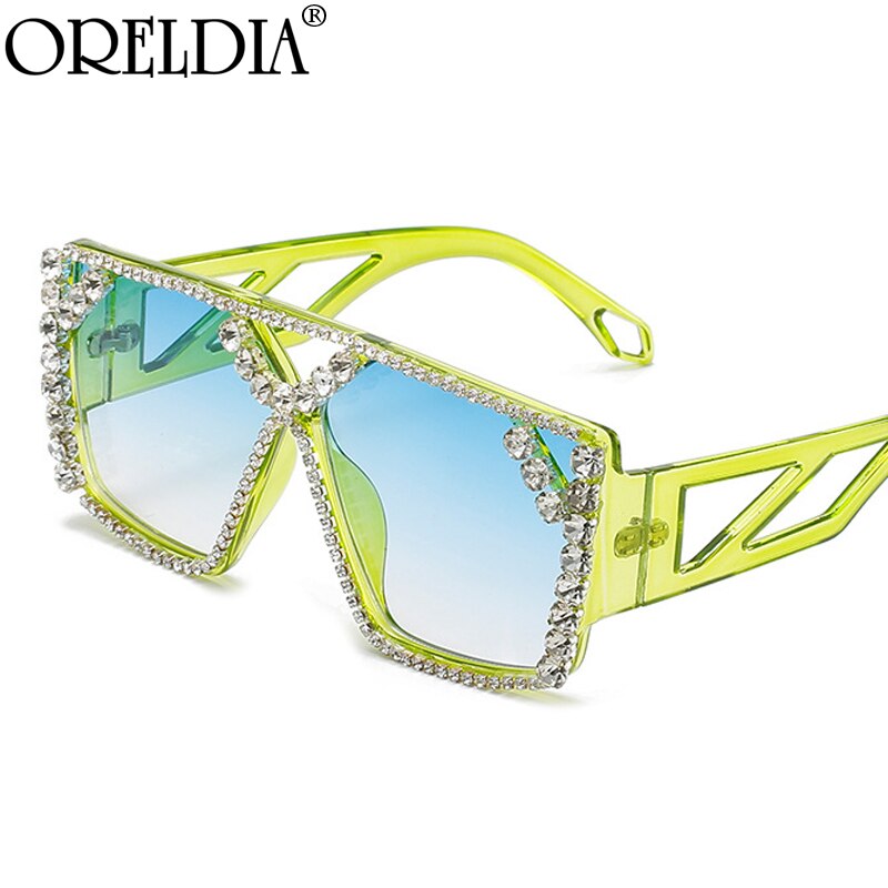 Oversized Square Diamond Sunglasses New Women Men Fashion Rhinestone Sun Glasses Lady Luxury Brand Designer Eyewear UV400 Unisex