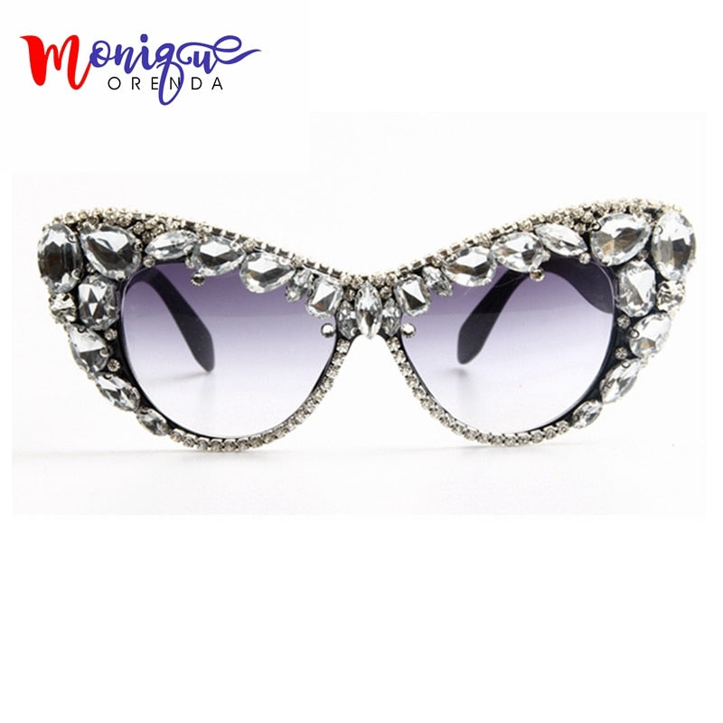 2022 Cat eys Sunglasses Women Oversized Sun Glasses Luxury Crystal Retro Shades For Women Vasos Decorativos Oculos De Sol