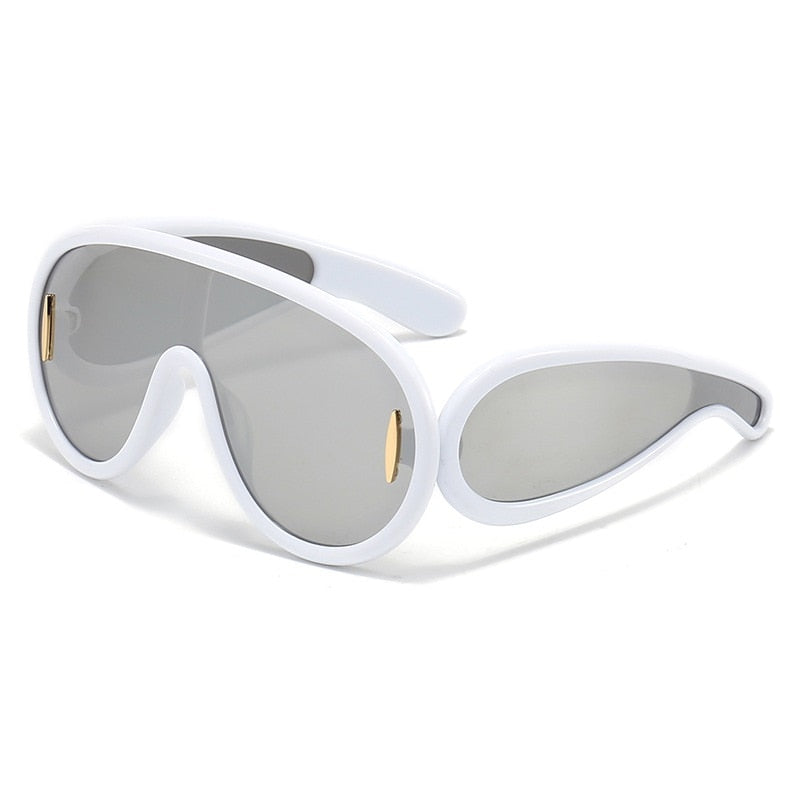 NEW Punk Sunglasses 2000'S Women Men Y2K Hip Hop One Piece Luxury Brand Sun Glasses UV400 Unisex Shades Mirror Eyewear
