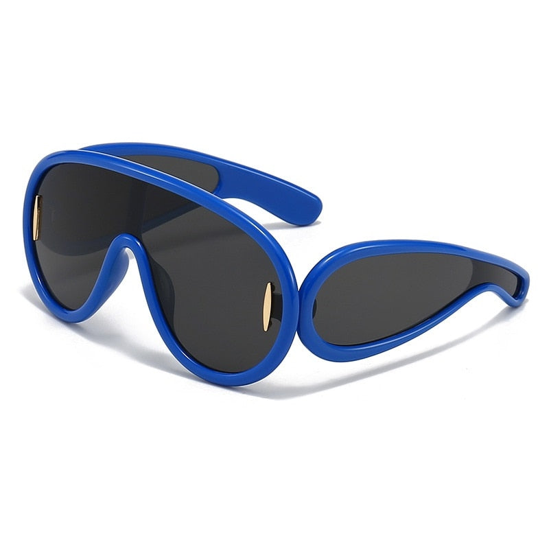 NEW Punk Sunglasses 2000'S Women Men Y2K Hip Hop One Piece Luxury Brand Sun Glasses UV400 Unisex Shades Mirror Eyewear