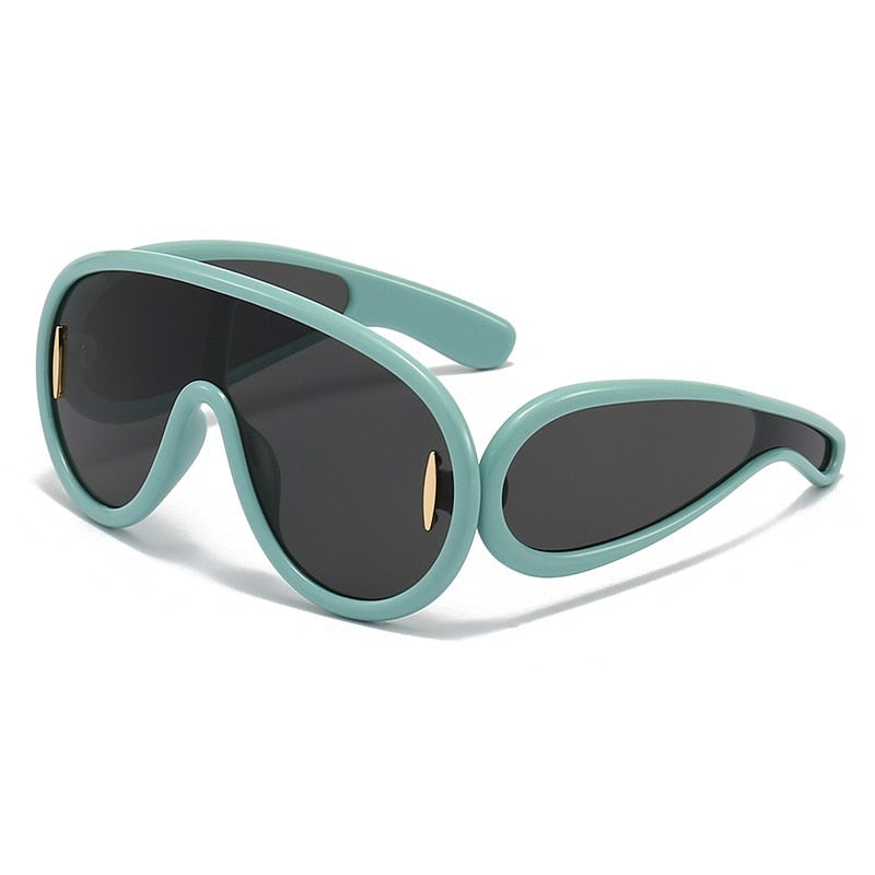 NEW Punk Sunglasses 2000&#39;S Women Men Y2K Hip Hop One Piece Luxury Brand Sun Glasses UV400 Unisex Shades Mirror Eyewear