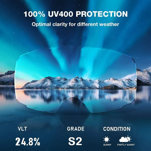 NATFIRE N3 Pro Ski Goggles | Double-Layer Anti-Fog UV400 | Men & Women | Snowboard & Snowmobile