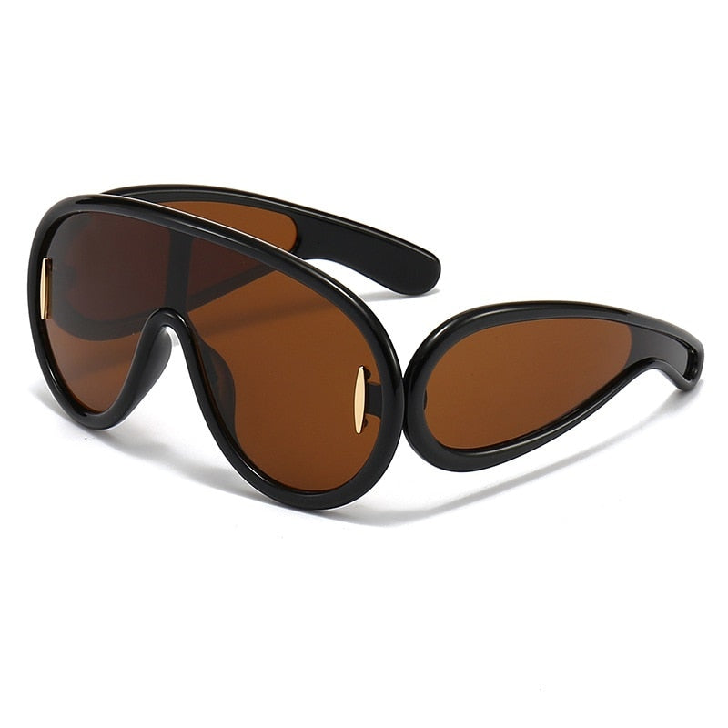 NEW Punk Sunglasses 2000'S Women Men Y2K Hip Hop One Piece Luxury Brand Sun Glasses UV400 Unisex Shades Mirror Eyewear