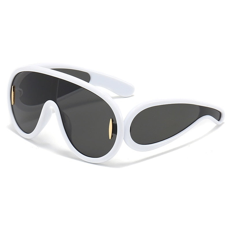 NEW Punk Sunglasses 2000&#39;S Women Men Y2K Hip Hop One Piece Luxury Brand Sun Glasses UV400 Unisex Shades Mirror Eyewear