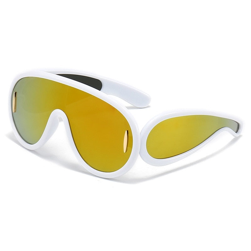 NEW Punk Sunglasses 2000'S Women Men Y2K Hip Hop One Piece Luxury Brand Sun Glasses UV400 Unisex Shades Mirror Eyewear