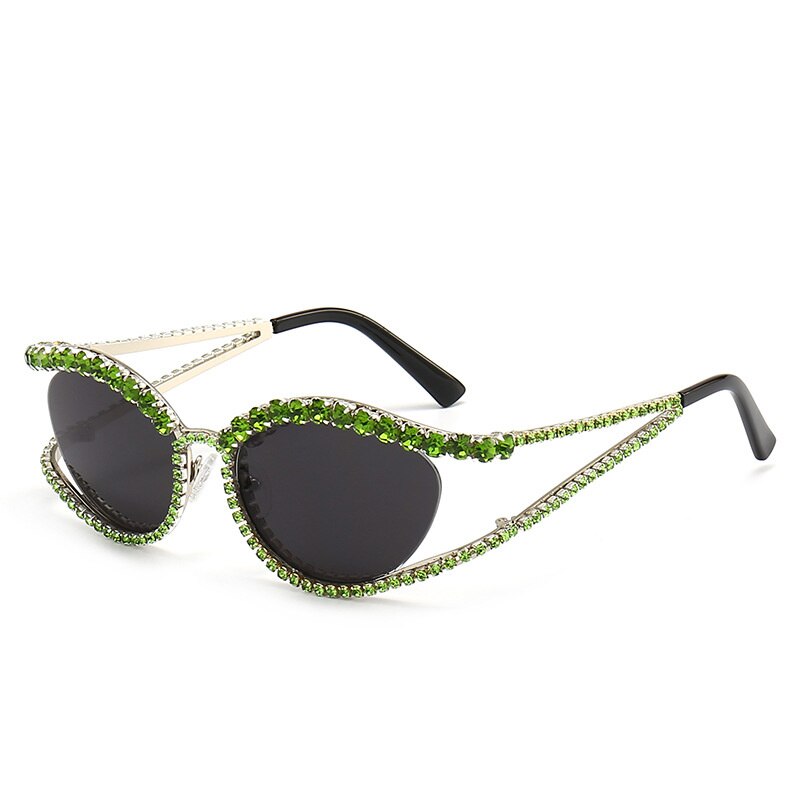 Ins New Fashion Full Crystal Shiny Sunglasses For Wome Vintage Luxury Brand Rhinestone Party Elegant Sun Glasses Female Shades