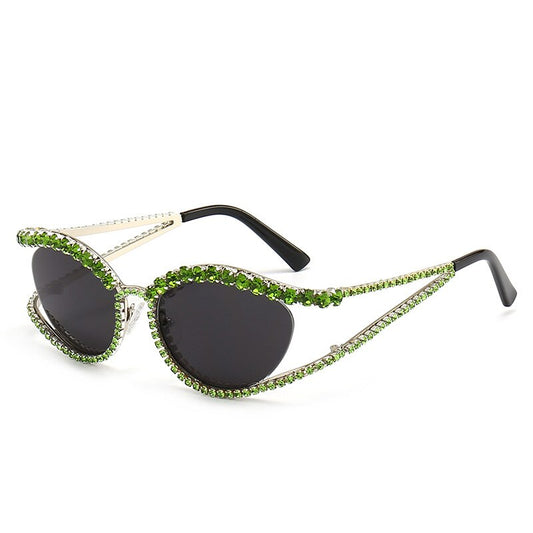 Full Crystal Rhinestone Sunglasses | Women | Luxury Shiny Party Elegant Oval Shades