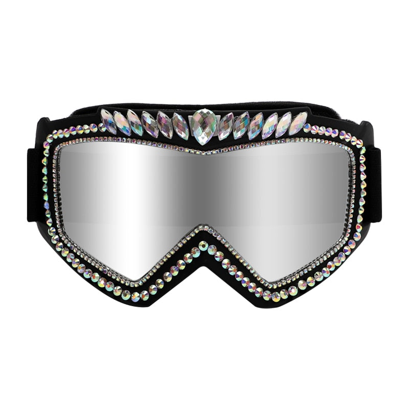Luxury Steampunk Diamond Sunglasses Goggles Women Men Oversized Punk Rhinestone Sun Glasses Female Sports Bicycle Eyewear Shades