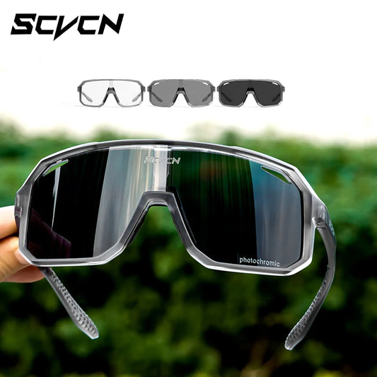 SCVCN Photochromic Cycling Sunglasses | UV400 Auto-Tint | Men & Women | Golf, Baseball, MTB
