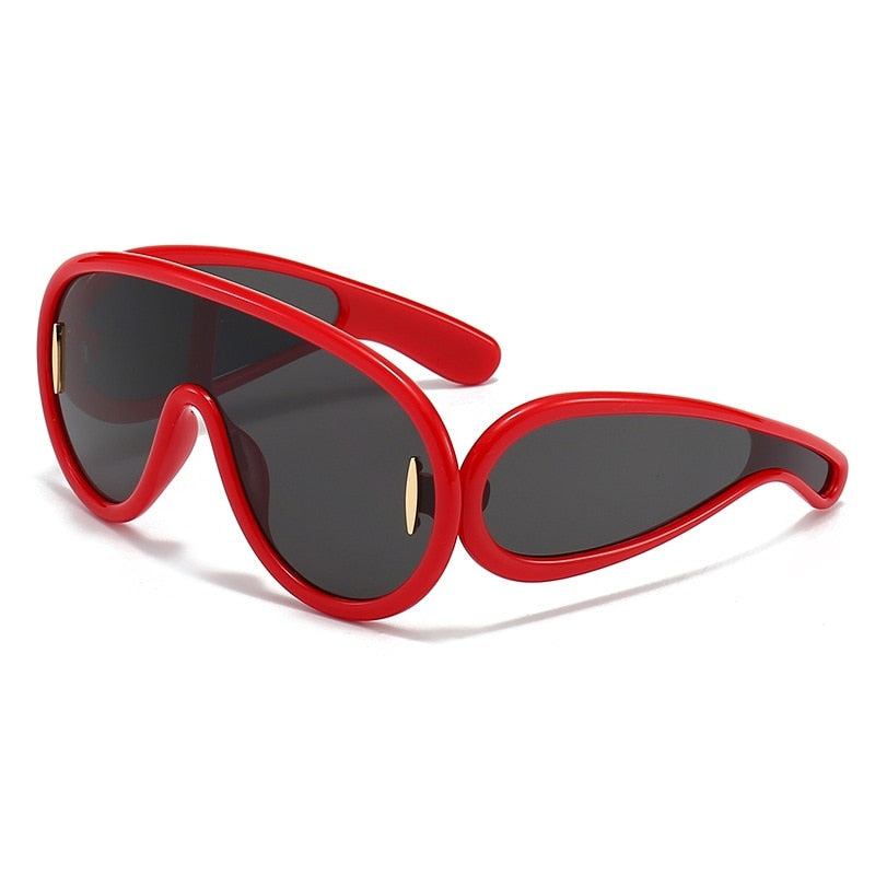 NEW Punk Sunglasses 2000'S Women Men Y2K Hip Hop One Piece Luxury Brand Sun Glasses UV400 Unisex Shades Mirror Eyewear
