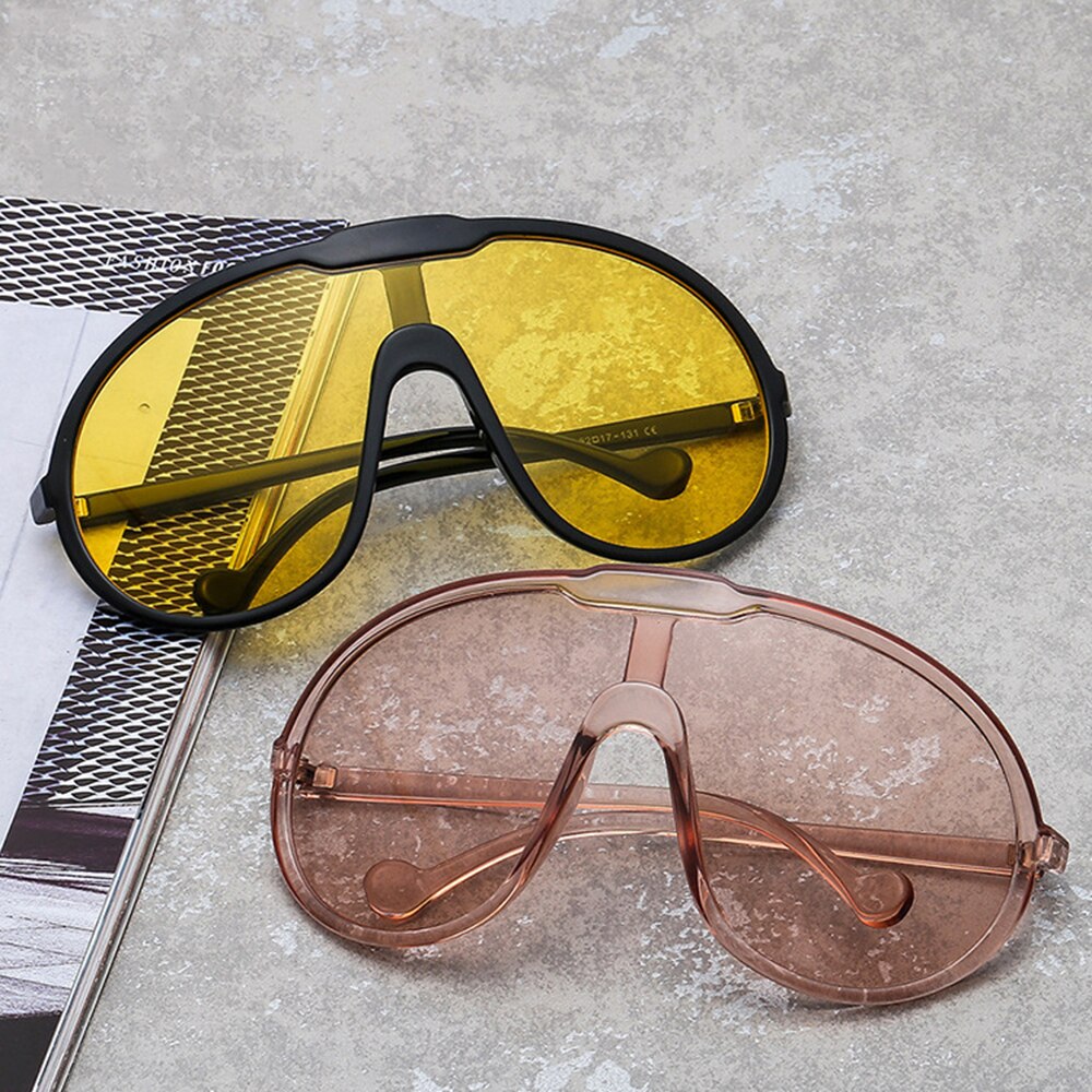 Oversized One Piece Sunglasses Goggle Women Men Brand Designer Shield Sun Glasses Vintage Punk Windproof Eyeglasses Shades UV400