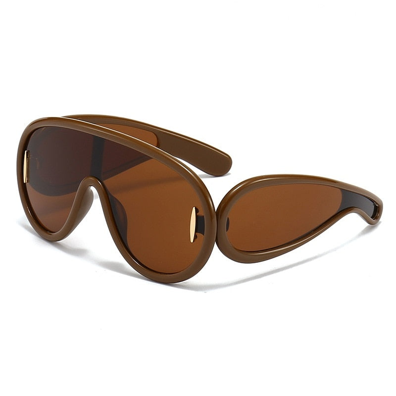 NEW Punk Sunglasses 2000'S Women Men Y2K Hip Hop One Piece Luxury Brand Sun Glasses UV400 Unisex Shades Mirror Eyewear