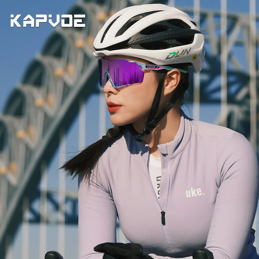 KAPVOE Cycling Sunglasses | UV400 Sports Glasses for Men & Women | MTB, Running, Golf
