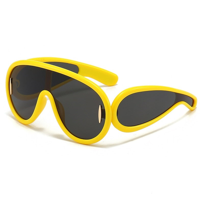 NEW Punk Sunglasses 2000'S Women Men Y2K Hip Hop One Piece Luxury Brand Sun Glasses UV400 Unisex Shades Mirror Eyewear