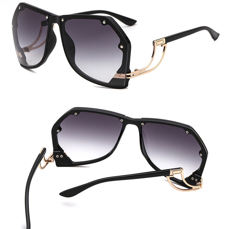 2023 New Irregular Rimless Sunglasses Women Brand Designer Alloy Frame Oversize Gradient Sun Glasses Fashion Female Clear Shades