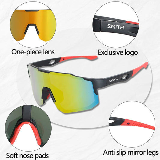 SMITHDRIFT Cycling Sunglasses | UV400 Sport Glasses for Men & Women | Running, Golf, Baseball