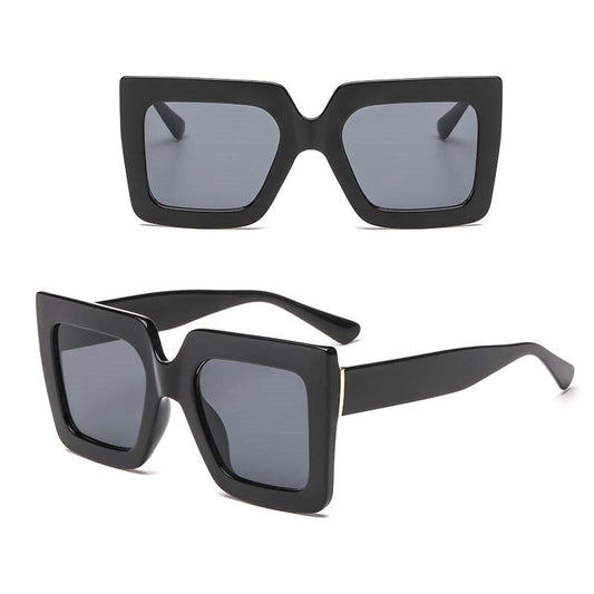Crystal Diamond Square Sunglasses | Women | UV400 Gradient Big Frame Luxury Black Shades