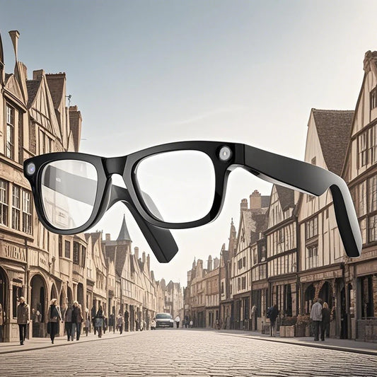 Hoskang E02 Smart Glasses | AI Object Recognition, Camera & WiFi+Bluetooth Connectivity