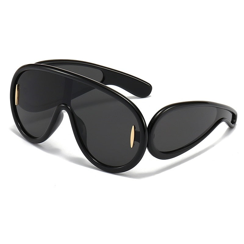 NEW Punk Sunglasses 2000&#39;S Women Men Y2K Hip Hop One Piece Luxury Brand Sun Glasses UV400 Unisex Shades Mirror Eyewear