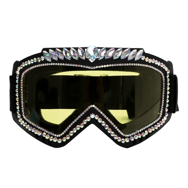 Luxury Steampunk Diamond Sunglasses Goggles Women Men Oversized Punk Rhinestone Sun Glasses Female Sports Bicycle Eyewear Shades