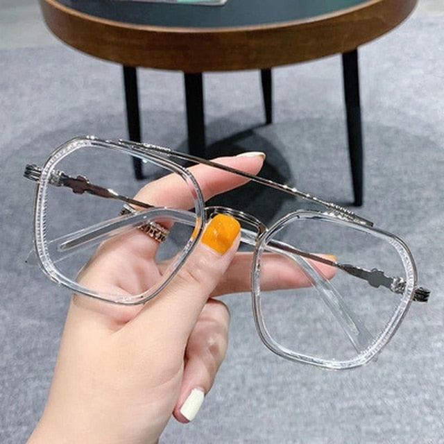 1PCs Blue Light Blocking Fashion High-end Glasses Men Optical Clear Glasses Black Square Frame Eyeglasses Anti-radiation