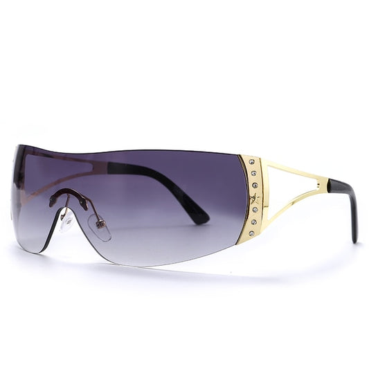 2000s Retro One-Piece Wrap-Around Sunglasses | Women | UV400 Luxury Oversized Fashion Shades