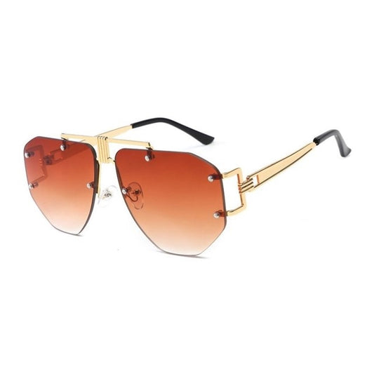 Luxury Vintage Rimless Sunglasses | Women | UV400 Designer Fashion Summer Shades