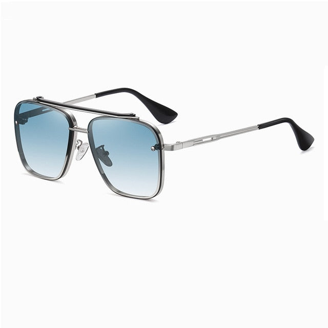 2022 New Gradient Sunglasses for Men Fashion Metal Big Frame Sun Glasses Brand Design Luxury Lunette De Soleil Homme UV400