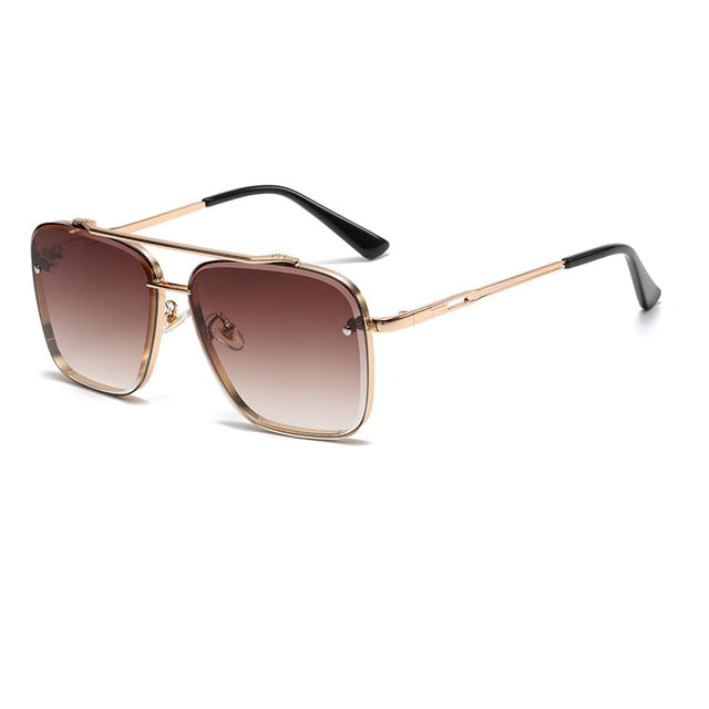 2022 New Gradient Sunglasses for Men Fashion Metal Big Frame Sun Glasses Brand Design Luxury Lunette De Soleil Homme UV400