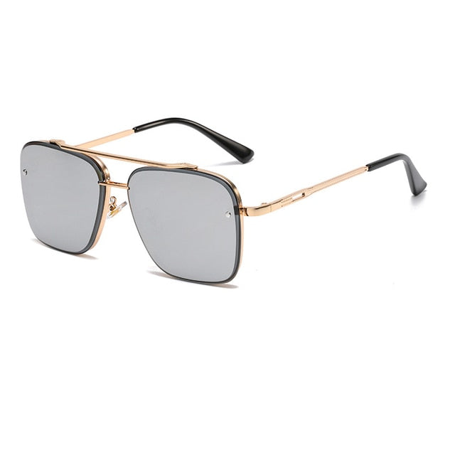 2022 New Gradient Sunglasses for Men Fashion Metal Big Frame Sun Glasses Brand Design Luxury Lunette De Soleil Homme UV400