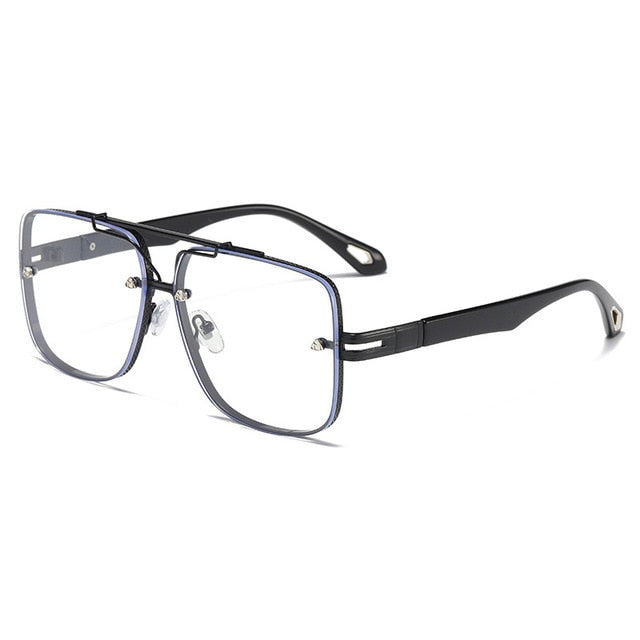 2022 New Retro Double Bridges Men Sunglasses Fashion Black Clear Eyewear Trending Hollow Leopard Blue Sun Glasses Men Women Shad