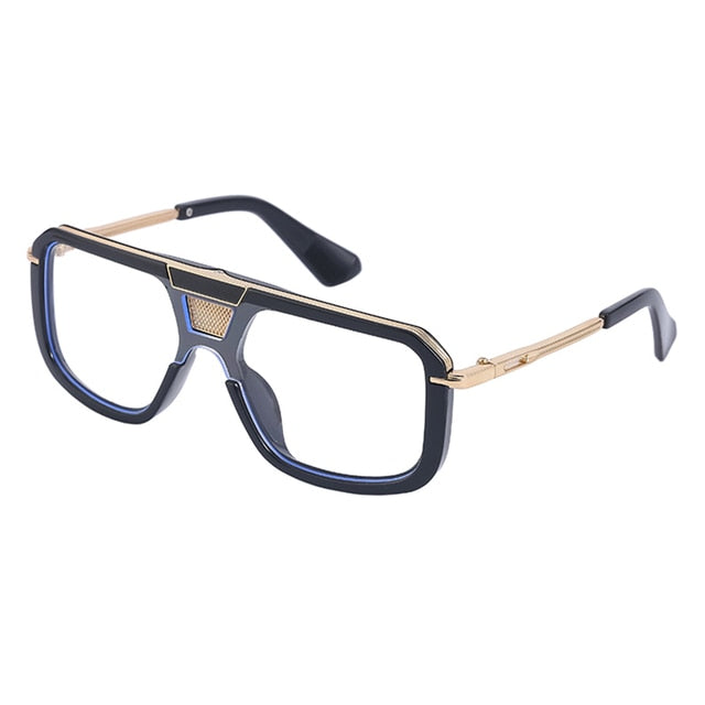 2022 New Retro Double Bridges Men Sunglasses Fashion Black Clear Eyewear Trending Hollow Leopard Blue Sun Glasses Men Women Shad