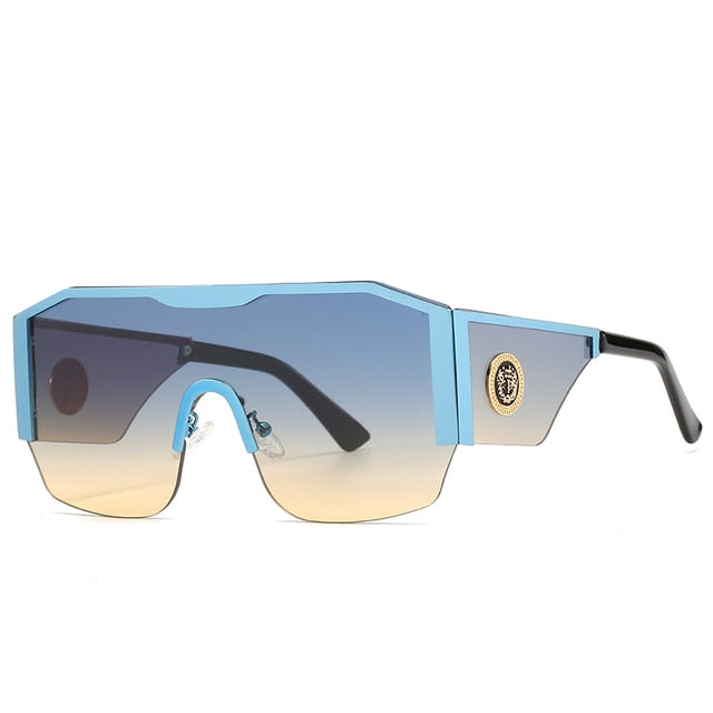 2022 New Retro Double Bridges Men Sunglasses Fashion Black Clear Eyewear Trending Hollow Leopard Blue Sun Glasses Men Women Shad