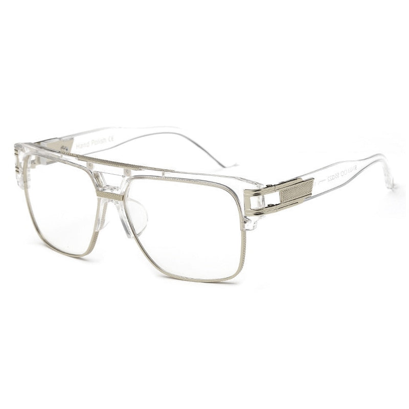 Classic Luxury Men Sunglasses Glamour Fashion Brand Sun Glasses For Women Mirrored Retro Vintage Square Designer Shades