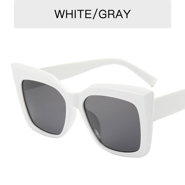 AKA VISION Cateye Oversized Sunglasses Women Gradient Eyewear Shades for Women Wholesale Luxury Square Glasses Gafas De Sol 2021