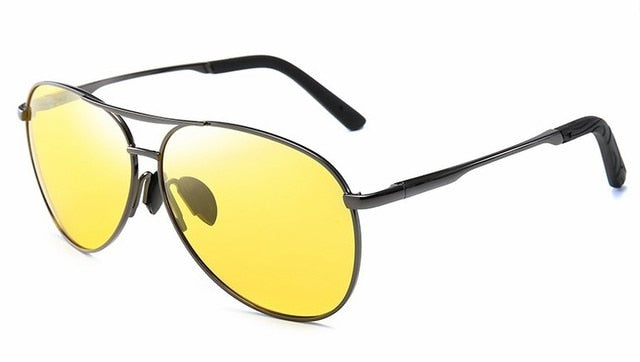 Aviation Metail Frame Polarized Sunglasses Men Color Changing Sun Glasses Pilot Male Day Night Vision Driving