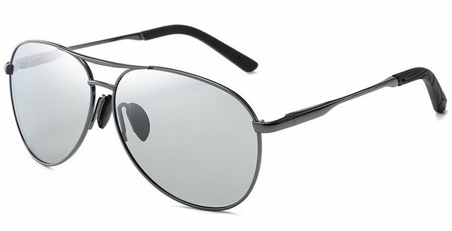 Aviation Metail Frame Polarized Sunglasses Men Color Changing Sun Glasses Pilot Male Day Night Vision Driving