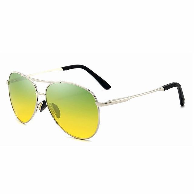 Aviation Metail Frame Polarized Sunglasses Men Color Changing Sun Glasses Pilot Male Day Night Vision Driving