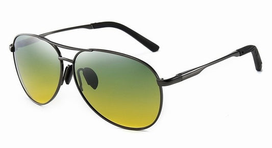 Aviation Metail Frame Polarized Sunglasses Men Color Changing Sun Glasses Pilot Male Day Night Vision Driving