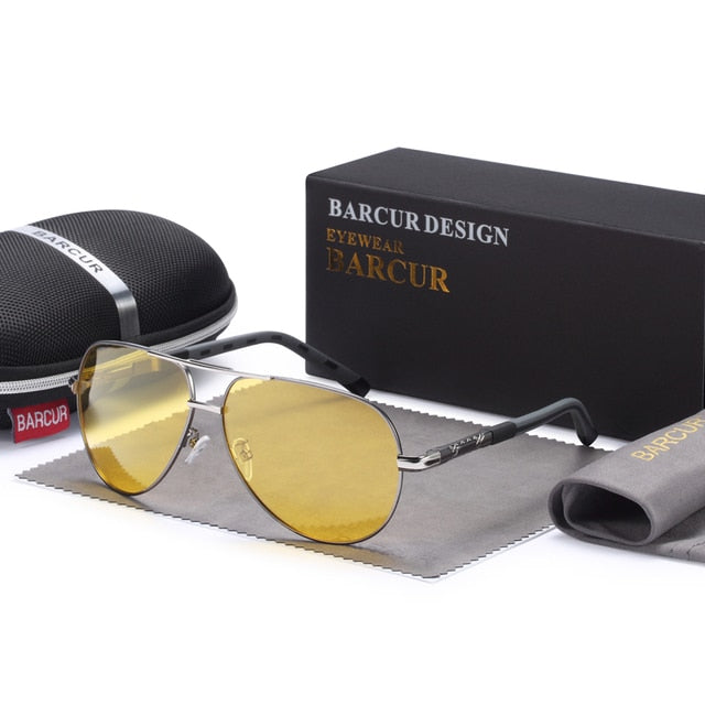 BARCUR Men Sunglasses Brand Original Polarized Driver glasses Polaroid Sun glass Male Pilot Eyewear