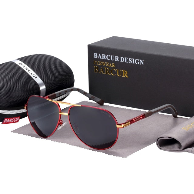 BARCUR Men Sunglasses Brand Original Polarized Driver glasses Polaroid Sun glass Male Pilot Eyewear