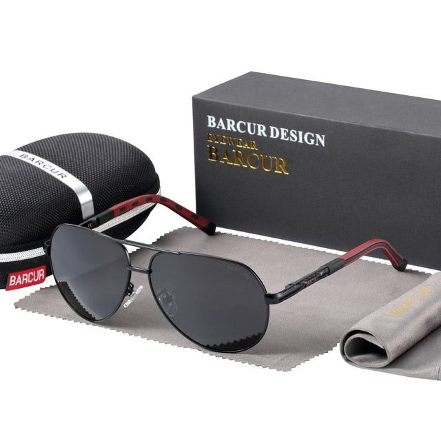 BARCUR Men Sunglasses Brand Original Polarized Driver glasses Polaroid Sun glass Male Pilot Eyewear