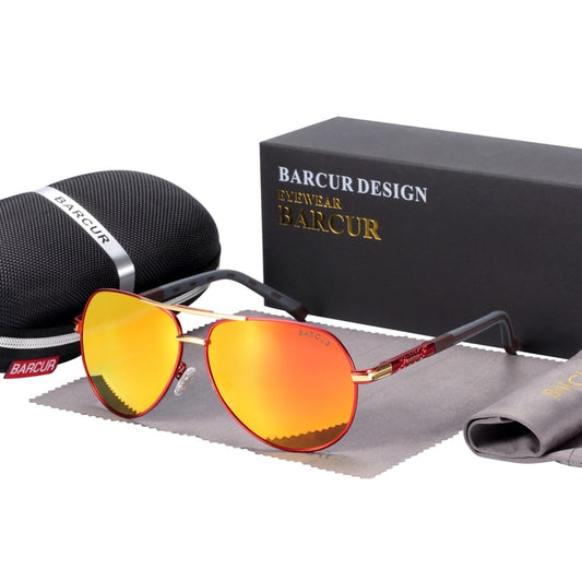 BARCUR Men Sunglasses Brand Original Polarized Driver glasses Polaroid Sun glass Male Pilot Eyewear