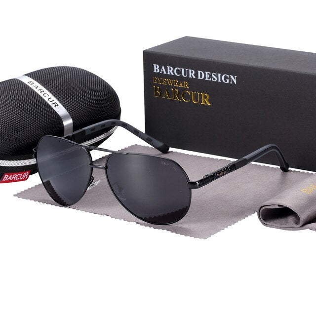 BARCUR Men Sunglasses Brand Original Polarized Driver glasses Polaroid Sun glass Male Pilot Eyewear