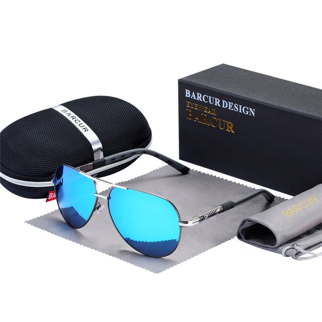 BARCUR Men Sunglasses Brand Original Polarized Driver glasses Polaroid Sun glass Male Pilot Eyewear