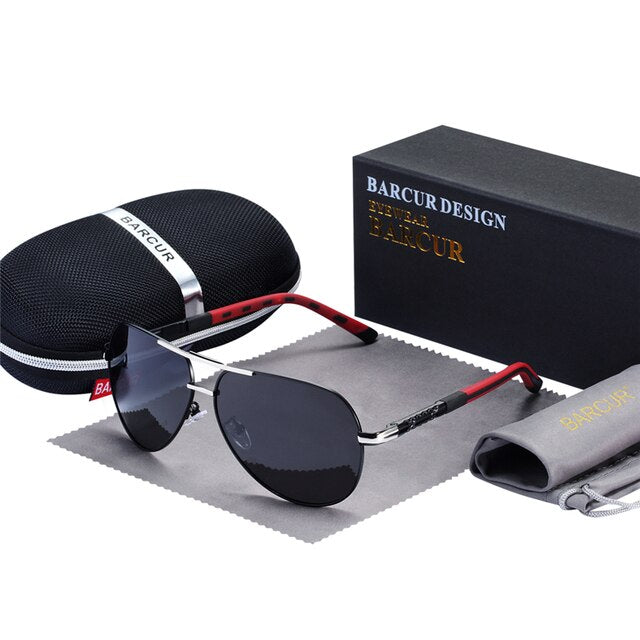 BARCUR Men Sunglasses Brand Original Polarized Driver glasses Polaroid Sun glass Male Pilot Eyewear
