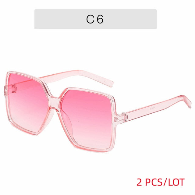 Black Square Oversized Sunglasses Women Big Frame Colorful Sun Glasses Female Mirror Oculos Unisex Gradient Hip Hop Shades