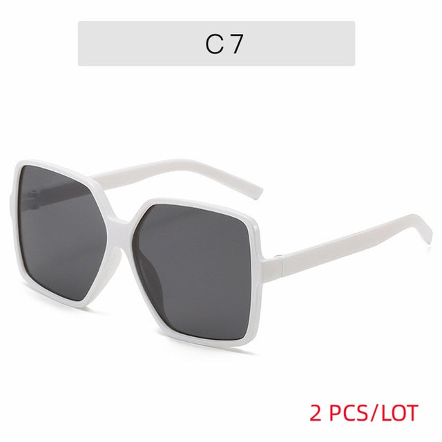 Black Square Oversized Sunglasses Women Big Frame Colorful Sun Glasses Female Mirror Oculos Unisex Gradient Hip Hop Shades