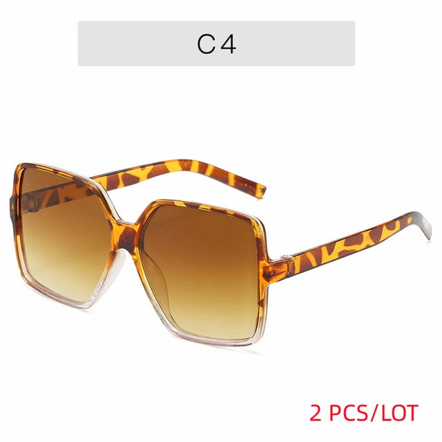 Black Square Oversized Sunglasses Women Big Frame Colorful Sun Glasses Female Mirror Oculos Unisex Gradient Hip Hop Shades